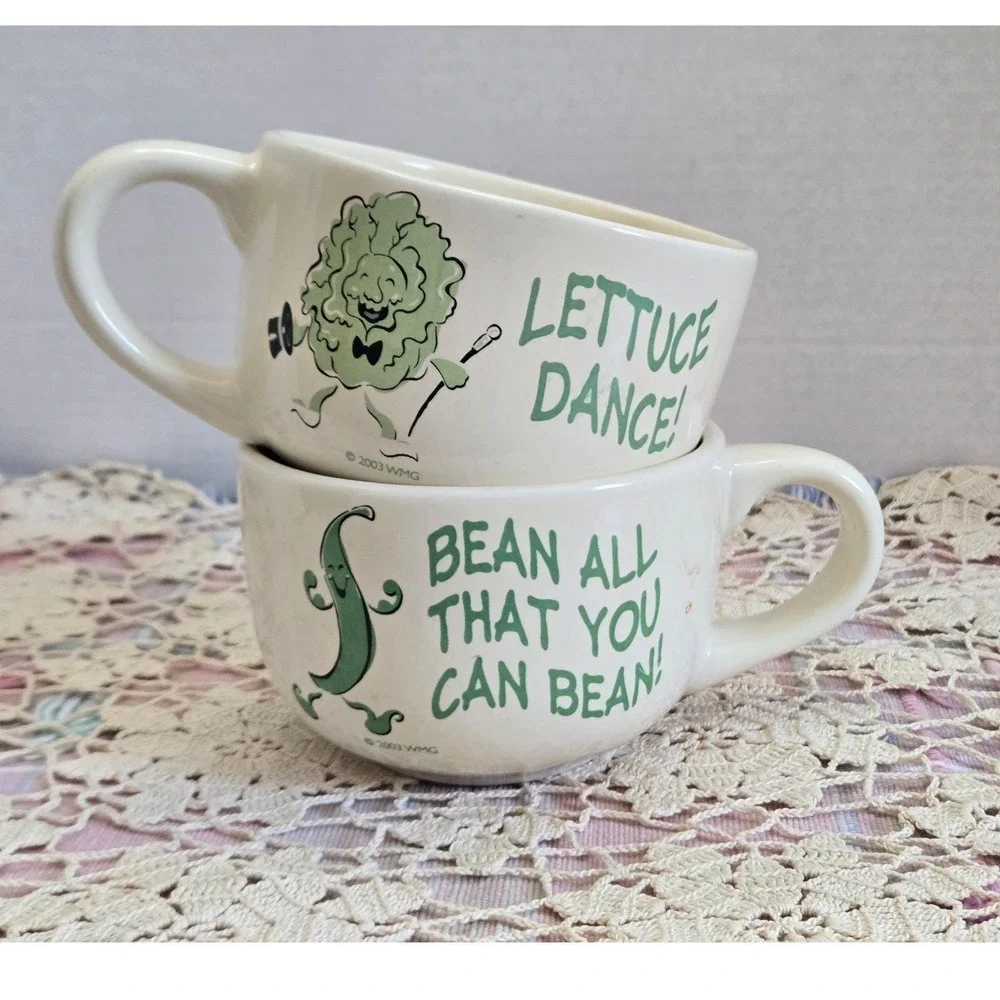 Unique Vegetable‎ Pun Soup and Sandwich Set 4pc Excellent 2003 Retro Kitsch